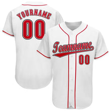 Laden Sie das Bild in den Galerie-Viewer, Uksn Individuelles Weiß Rot-Schwarz Baseball Trikot