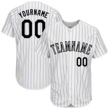 Laden Sie das Bild in den Galerie-Viewer, Uksn Individuelles Weiß Lila Nadelstreifen Schwarz-Grau Baseball Trikot