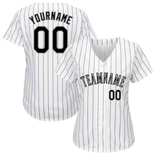 Laden Sie das Bild in den Galerie-Viewer, Uksn Individuelles Weiß Lila Nadelstreifen Schwarz-Grau Baseball Trikot