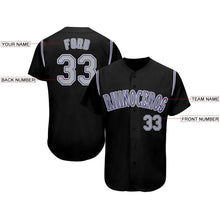 Laden Sie das Bild in den Galerie-Viewer, Uksn Individuelles Schwarz Grau-Lila Baseball Trikot