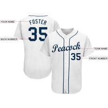 Laden Sie das Bild in den Galerie-Viewer, Uksn Individuelles Weiß Marineblau Baseball Trikot