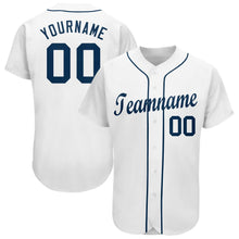 Laden Sie das Bild in den Galerie-Viewer, Uksn Individuelles Weiß Marineblau Baseball Trikot