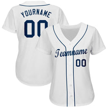 Laden Sie das Bild in den Galerie-Viewer, Uksn Individuelles Weiß Marineblau Baseball Trikot