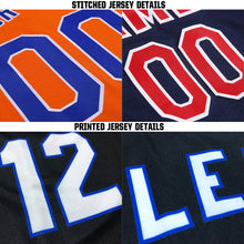 Laden Sie das Bild in den Galerie-Viewer, Uksn Individuelles Schwarz Puderblau-Orange Baseball Trikot