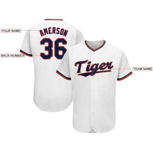 Laden Sie das Bild in den Galerie-Viewer, Uksn Individuelles Weiß Marineblau-Rot Baseball Trikot