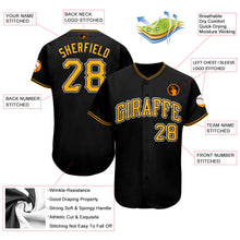 Laden Sie das Bild in den Galerie-Viewer, Uksn Individuelles Schwarz Gold-Weiß Baseball Trikot