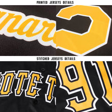 Laden Sie das Bild in den Galerie-Viewer, Uksn Individuelles Schwarz Gold-Weiß Baseball Trikot