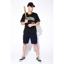 Laden Sie das Bild in den Galerie-Viewer, Uksn Individuelles Schwarz Gold-Weiß Baseball Trikot