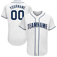 Laden Sie das Bild in den Galerie-Viewer, Uksn Individuelles Weiß Marineblau Baseball Trikot