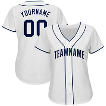 Laden Sie das Bild in den Galerie-Viewer, Uksn Individuelles Weiß Marineblau Baseball Trikot