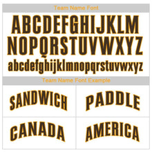 Laden Sie das Bild in den Galerie-Viewer, Uksn Individuelles Weiß Braune Nadelstreifen Braun-Gold Baseball Trikot