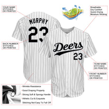 Laden Sie das Bild in den Galerie-Viewer, Uksn Individuelles Weiß Schwarze Nadelstreifen Schwarz-Grau Authentic Baseball Trikot
