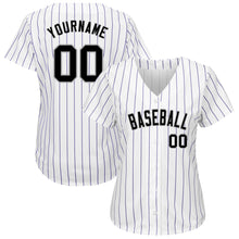 Laden Sie das Bild in den Galerie-Viewer, Uksn Individuelles Weiß Lila Nadelstreifen Schwarz-Grau Authentic Baseball Trikot