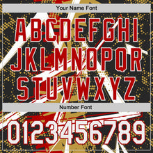 Laden Sie das Bild in den Galerie-Viewer, Uksn Individuelles Schwarz Weiß Altgold-Rot Geometrische Splitter-Punktgitter Authentic Baseball Trikot
