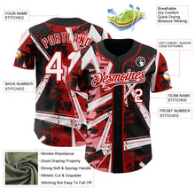 Laden Sie das Bild in den Galerie-Viewer, Uksn Individuelles Schwarz Weiß Mittelrosa-Rot Geometrische Splitter-Punktgitter Authentic Baseball Trikot
