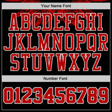 Laden Sie das Bild in den Galerie-Viewer, Uksn Individuelles Schwarz Rot-Weiß Feder-Flügel Boho-Stil Rundhals Sublimationsdruck Basketball Uniform Trikot

