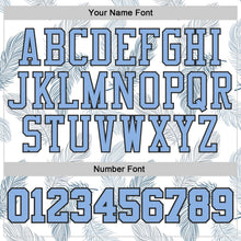 Laden Sie das Bild in den Galerie-Viewer, Uksn Individuelles Weiß Hellblau-Schwarz Feder Boho-Stil Rundhals Sublimationsdruck Basketball Uniform Trikot
