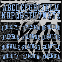 Laden Sie das Bild in den Galerie-Viewer, Uksn Individuelles Schwarz Hellblau-Gray Flügel Boho-Stil Rundhals Sublimationsdruck Basketball Uniform Trikot
