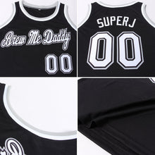 Laden Sie das Bild in den Galerie-Viewer, Uksn Individuelles Schwarz Weiß-Grau Rundhals Rippstrick Basketball Trikot
