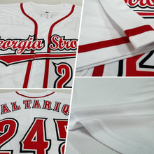 Laden Sie das Bild in den Galerie-Viewer, Uksn Individuelles Weiß Rot-Schwarz Baseball Trikot
