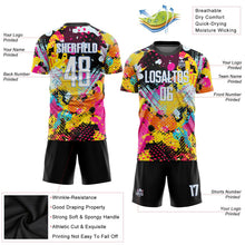 Laden Sie das Bild in den Galerie-Viewer, Uksn Individuelles Graffiti-Muster Weiß-Hellblau Sublimationsdruck Fußballtrikot
