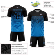 Laden Sie das Bild in den Galerie-Viewer, Uksn Individuelles Blau Schwarz Sublimationsdruck Fußballtrikot
