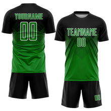 Laden Sie das Bild in den Galerie-Viewer, Uksn Individuelles Schwarz Grasgrün-Weiß Sublimationsdruck Fußballtrikot
