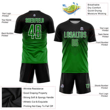 Laden Sie das Bild in den Galerie-Viewer, Uksn Individuelles Schwarz Grasgrün-Weiß Sublimationsdruck Fußballtrikot
