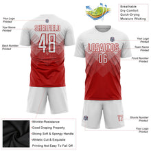 Laden Sie das Bild in den Galerie-Viewer, Uksn Individuelles Rot Weiß Sublimationsdruck Fußballtrikot
