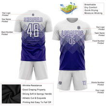Laden Sie das Bild in den Galerie-Viewer, Uksn Individuelles Weiß Dunkellila Sublimationsdruck Fußballtrikot
