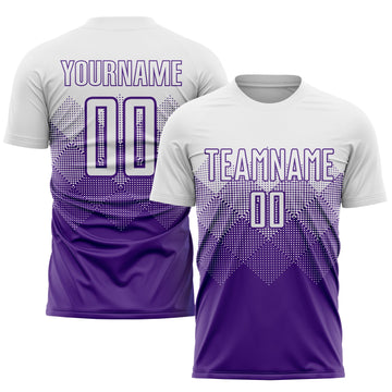 Uksn Individuelles Lila Weiß Sublimationsdruck Fußballtrikot