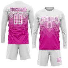 Laden Sie das Bild in den Galerie-Viewer, Uksn Individuelles Dunkelrosa Weiß Sublimationsdruck Fußballtrikot
