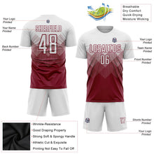 Laden Sie das Bild in den Galerie-Viewer, Uksn Individuelles Karmesinrot Weiß Sublimationsdruck Fußballtrikot
