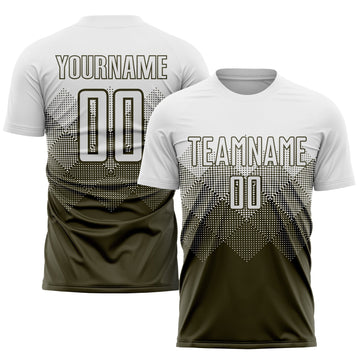Uksn Individuelles Oliv Weiß Sublimationsdruck Salute To Service Fußballtrikot
