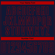 Laden Sie das Bild in den Galerie-Viewer, Uksn Individuelles Marineblau Rot Nadelstreifen Farbverlauf Sublimationsdruck Fußballtrikot
