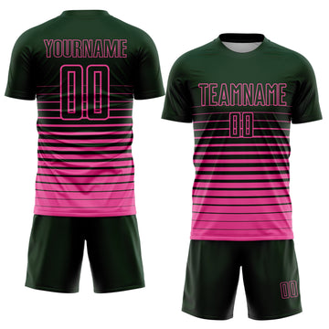 Uksn Individuelles Grün Pink Nadelstreifen Farbverlauf Sublimationsdruck Fußballtrikot