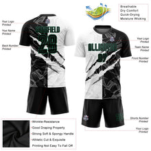 Laden Sie das Bild in den Galerie-Viewer, Uksn Individuelles Graffiti-Muster Schwarz-Kelly-Grün Kratzer Sublimationsdruck Fußballtrikot
