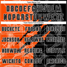 Laden Sie das Bild in den Galerie-Viewer, Uksn Individuelles Graffiti-Muster Schwarz-Orange Kratzer Sublimationsdruck Fußballtrikot

