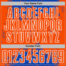 Laden Sie das Bild in den Galerie-Viewer, Uksn Individuelles Donnerblau Orange-Weiß Abstrakter Splash Grunge Kunst Sports Sublimationsdruck Fußballtrikot

