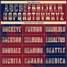 Laden Sie das Bild in den Galerie-Viewer, Uksn Individuelles Karmesinrot Vintage USA-Flagge Marineblau-Cream abstrakte Pinselstrich Sports Sublimationsdruck Fußballtrikot
