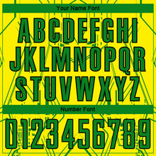 Laden Sie das Bild in den Galerie-Viewer, Uksn Individuelles Hellgelb Grasgrün-Schwarz Brasilien Geometrisch Sublimationsdruck Fußballtrikot
