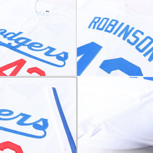 Laden Sie das Bild in den Galerie-Viewer, Uksn Individuelles Weiß Königsblau-Rot Authentic Baseball Trikot
