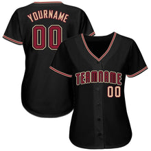 Laden Sie das Bild in den Galerie-Viewer, Uksn Individuelles Schwarz Karmesinrot-City Creme Baseball Trikot
