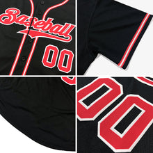 Laden Sie das Bild in den Galerie-Viewer, Uksn Individuelles Schwarz Pink-Weiß Authentic Baseball Trikot

