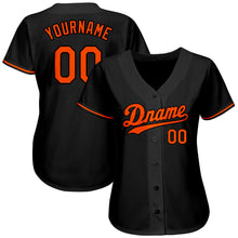 Laden Sie das Bild in den Galerie-Viewer, Uksn Individuelles Schwarz Orange Authentic Baseball Trikot

