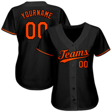 Laden Sie das Bild in den Galerie-Viewer, Uksn Individuelles Schwarz Orange Authentic Baseball Trikot
