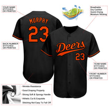 Laden Sie das Bild in den Galerie-Viewer, Uksn Individuelles Schwarz Orange Authentic Baseball Trikot
