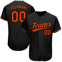 Laden Sie das Bild in den Galerie-Viewer, Uksn Individuelles Schwarz Orange Authentic Baseball Trikot
