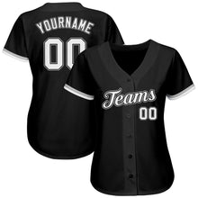 Laden Sie das Bild in den Galerie-Viewer, Uksn Individuelles Schwarz Weiß-Grau Authentic Baseball Trikot
