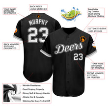 Laden Sie das Bild in den Galerie-Viewer, Uksn Individuelles Schwarz Weiß-Grau Authentic Baseball Trikot
